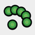 Anahata Chakra Mandala Print Leather Coaster Set