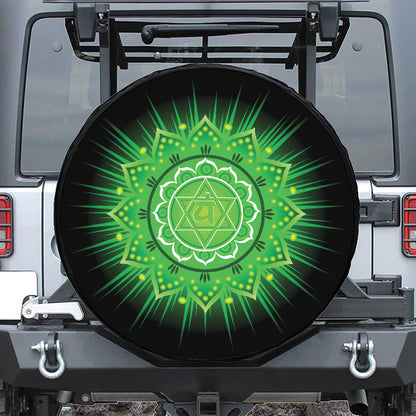 Anahata Chakra Mandala Print Leather Spare Tire Cover