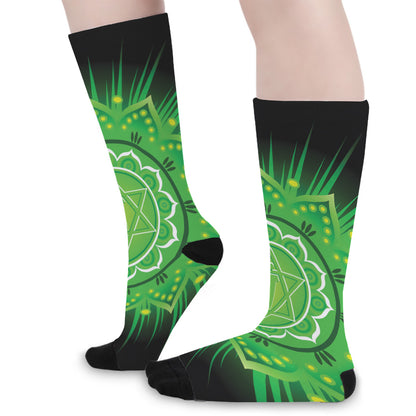 Anahata Chakra Mandala Print Long Socks