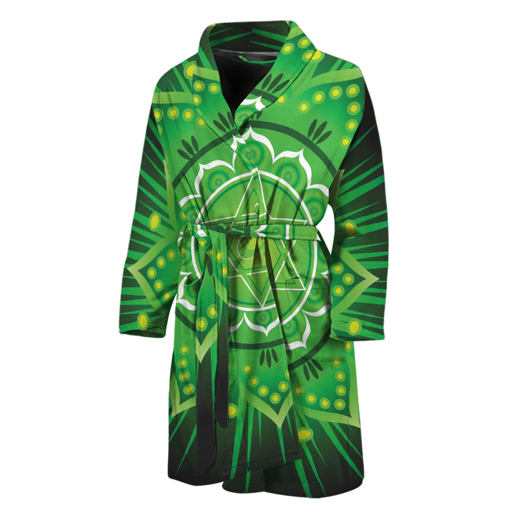 Anahata Chakra Mandala Print Men's Bathrobe