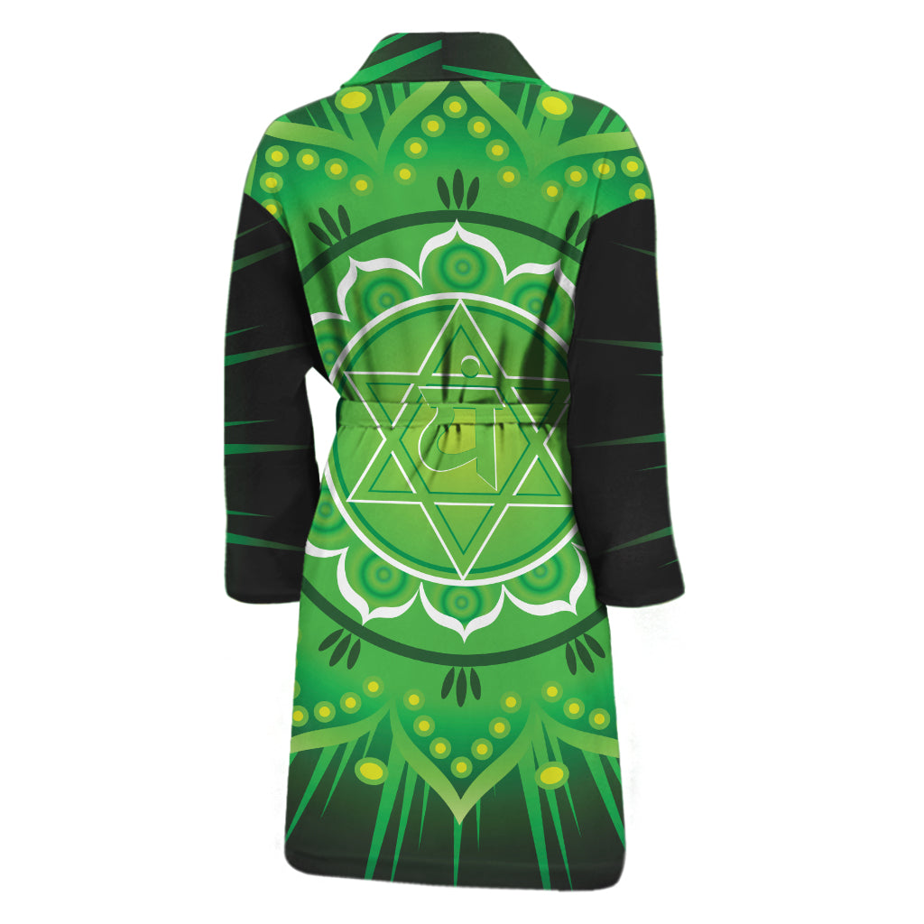 Anahata Chakra Mandala Print Men's Bathrobe