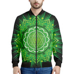 Anahata Chakra Mandala Print Men's Bomber Jacket