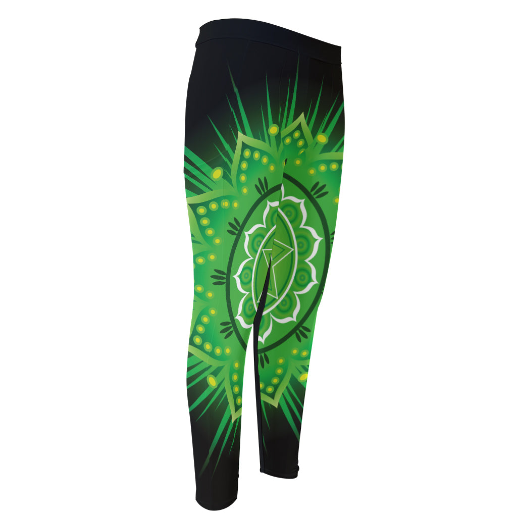 Anahata Chakra Mandala Print Men's Compression Pants