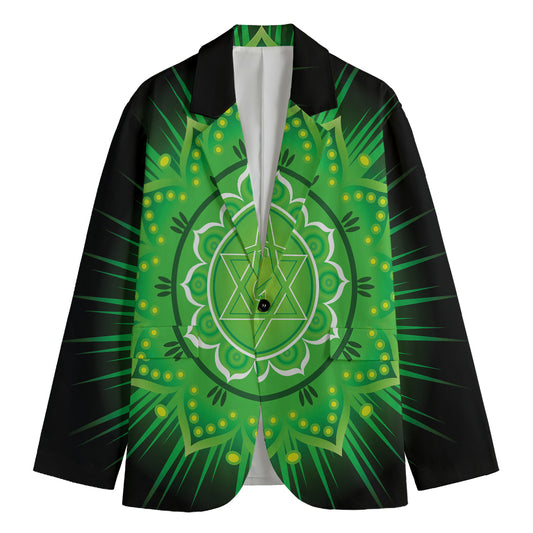 Anahata Chakra Mandala Print Men's Cotton Blazer