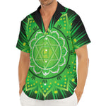 Anahata Chakra Mandala Print Men's Deep V-Neck Shirt