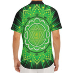 Anahata Chakra Mandala Print Men's Deep V-Neck Shirt