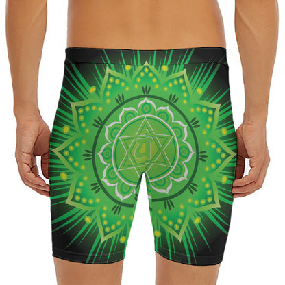 Anahata Chakra Mandala Print Men's Long Boxer Briefs