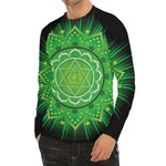 Anahata Chakra Mandala Print Men's Long Sleeve Rash Guard