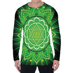 Anahata Chakra Mandala Print Men's Long Sleeve T-Shirt