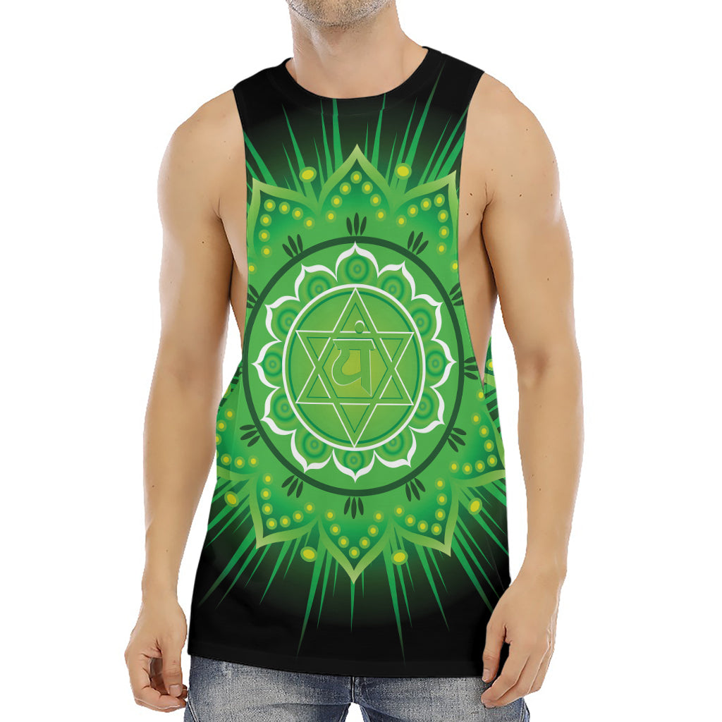 Anahata Chakra Mandala Print Men's Muscle Tank Top