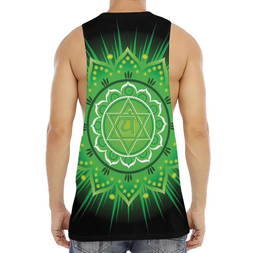 Anahata Chakra Mandala Print Men's Muscle Tank Top