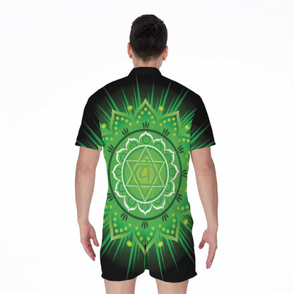 Anahata Chakra Mandala Print Men's Rompers