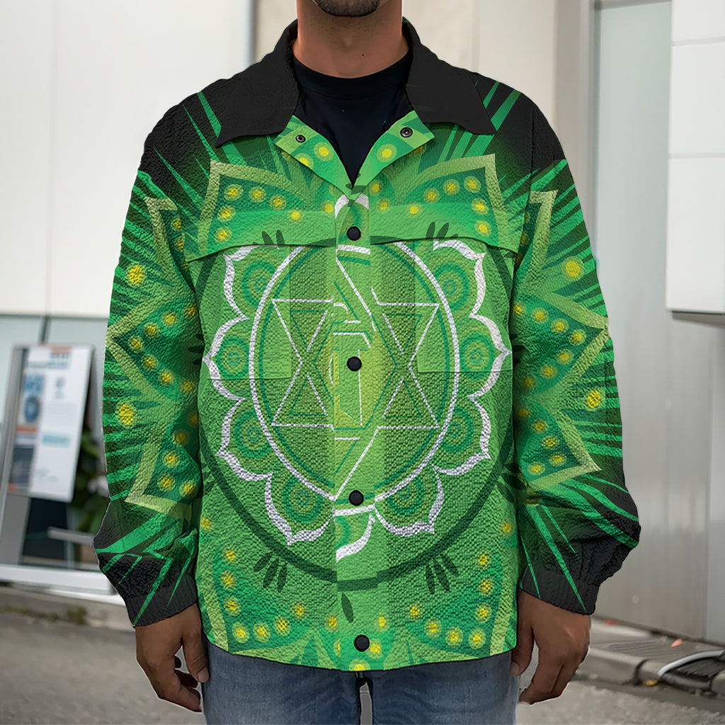 Anahata Chakra Mandala Print Men's Shirt Jacket