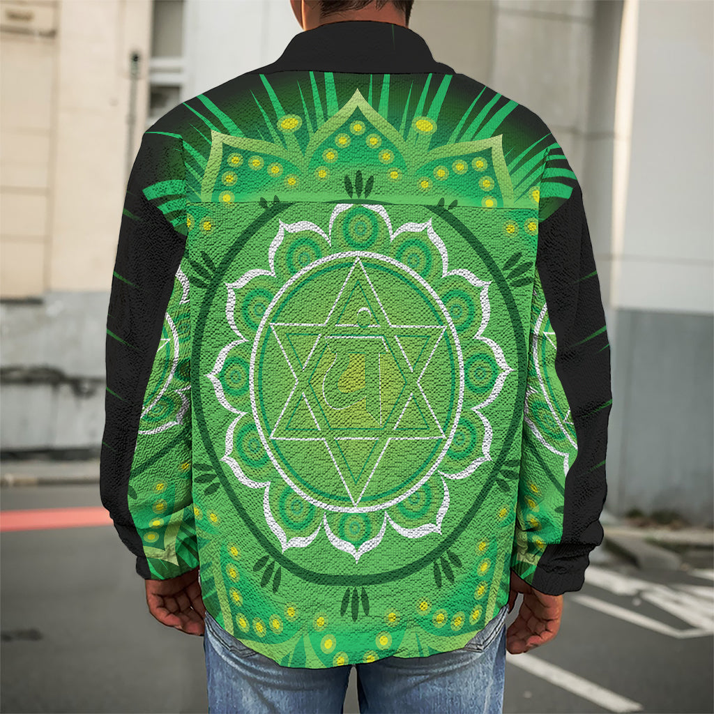 Anahata Chakra Mandala Print Men's Shirt Jacket