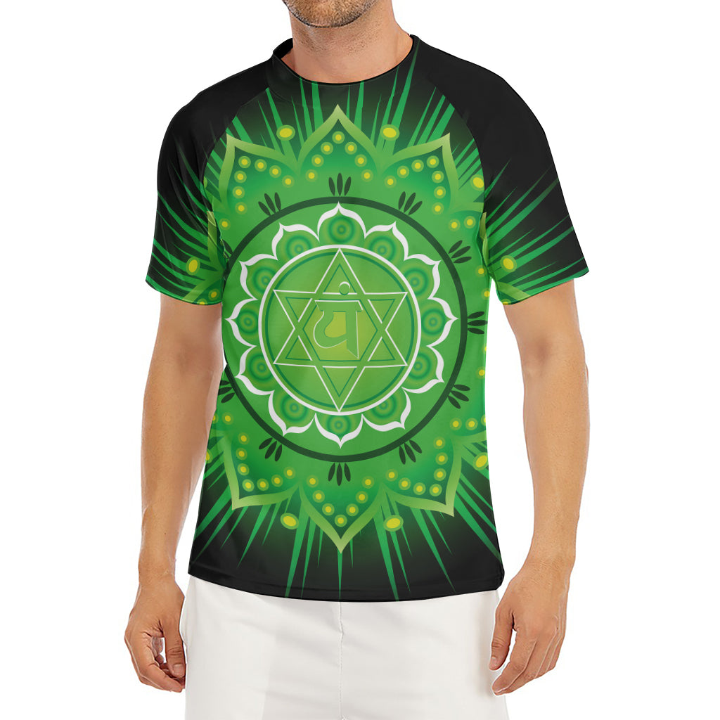 Anahata Chakra Mandala Print Men's Short Sleeve Rash Guard