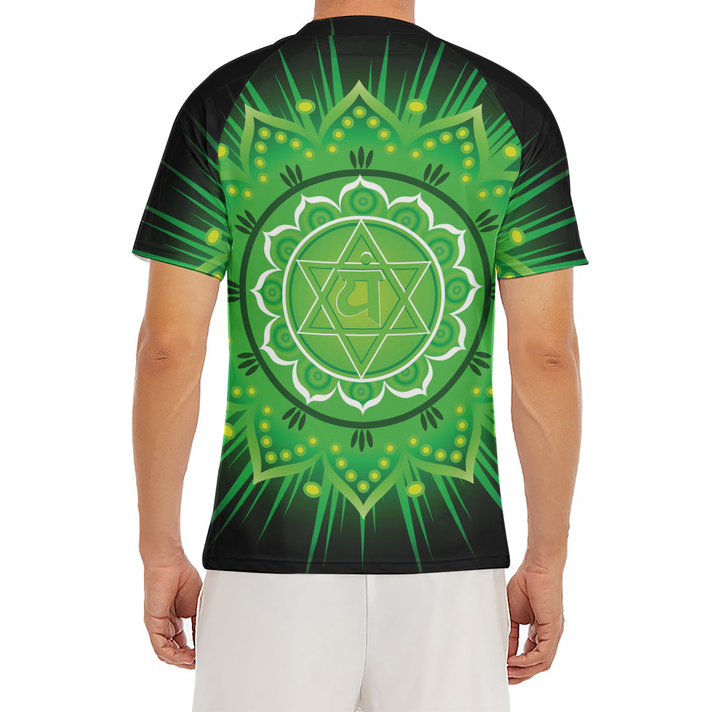 Anahata Chakra Mandala Print Men's Short Sleeve Rash Guard