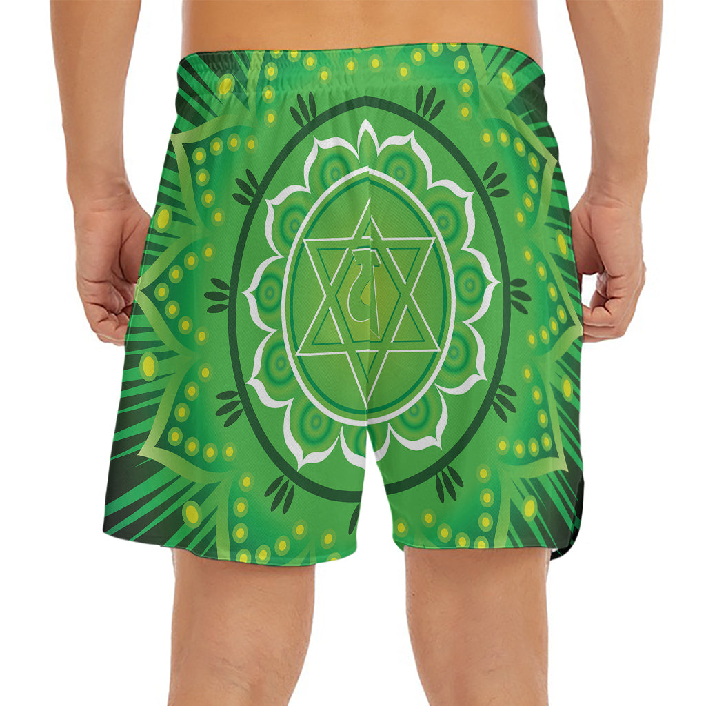 Anahata Chakra Mandala Print Men's Split Running Shorts