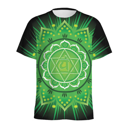 Anahata Chakra Mandala Print Men's Sports T-Shirt