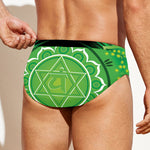 Anahata Chakra Mandala Print Men's Swim Briefs