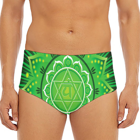 Anahata Chakra Mandala Print Men's Triangle Swim Briefs