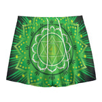 Anahata Chakra Mandala Print Mesh Shorts