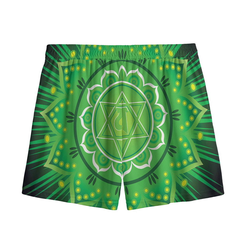 Anahata Chakra Mandala Print Mesh Shorts