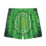 Anahata Chakra Mandala Print Mesh Shorts