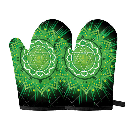Anahata Chakra Mandala Print Oven Mitts