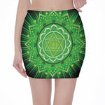 Anahata Chakra Mandala Print Pencil Mini Skirt