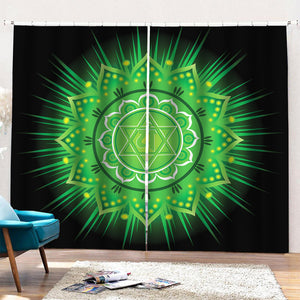 Anahata Chakra Mandala Print Pencil Pleat Curtains