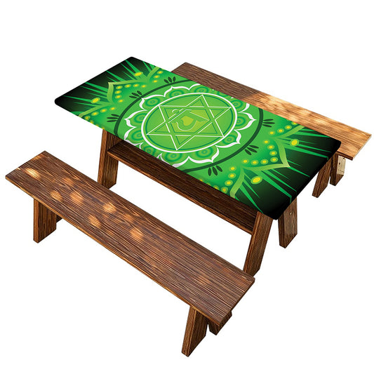 Anahata Chakra Mandala Print Picnic Table Cover