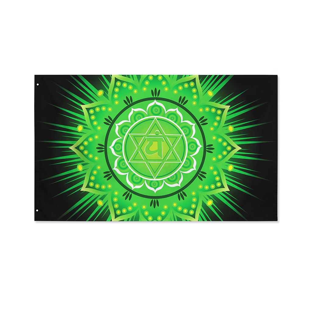 Anahata Chakra Mandala Print Polyester Flag