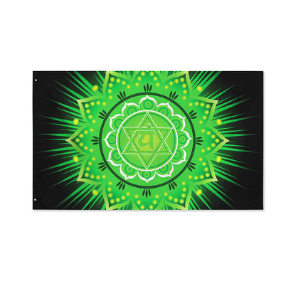 Anahata Chakra Mandala Print Polyester Flag