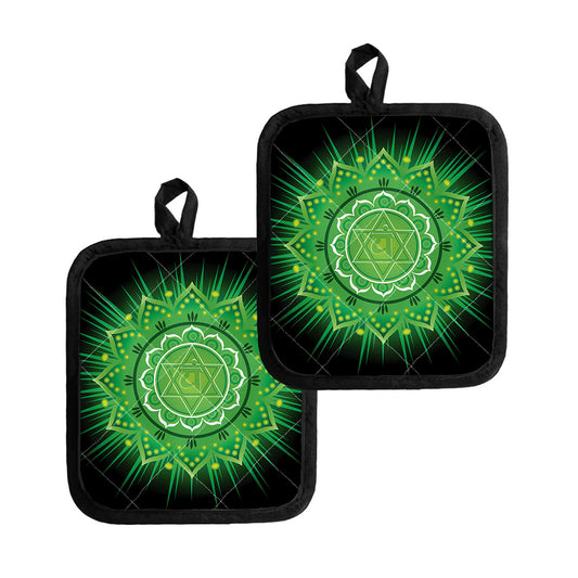 Anahata Chakra Mandala Print Pot Holders