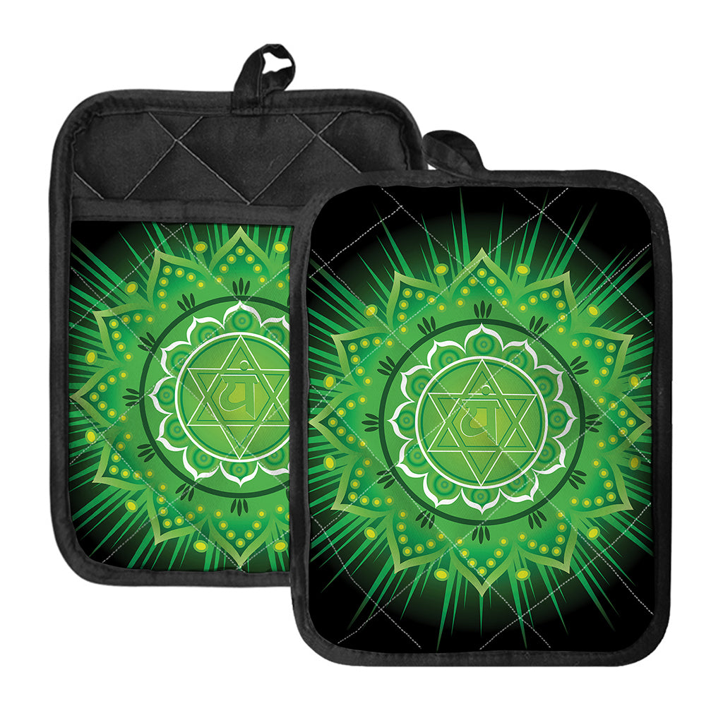 Anahata Chakra Mandala Print Pot Holders With Pocket