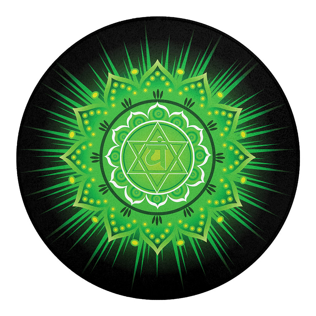 Anahata Chakra Mandala Print Round Blanket