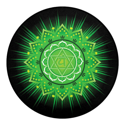 Anahata Chakra Mandala Print Round Blanket