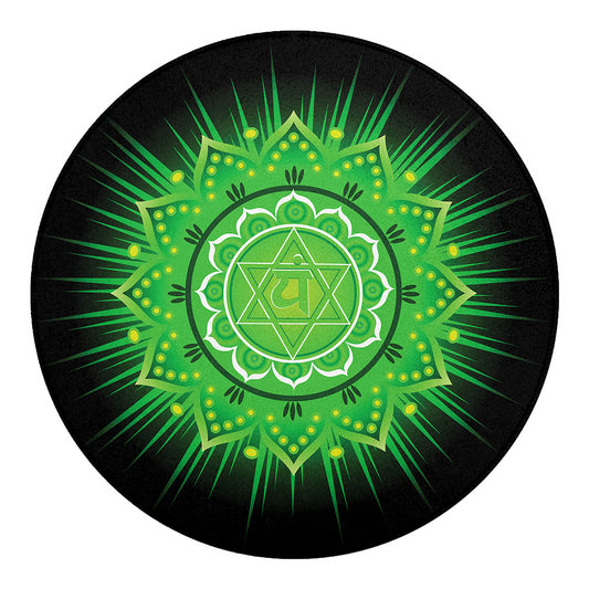 Anahata Chakra Mandala Print Round Blanket