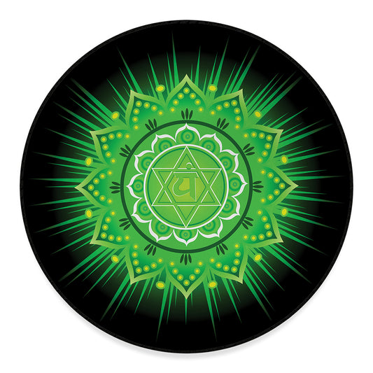 Anahata Chakra Mandala Print Round Floor Mat