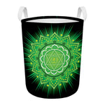 Anahata Chakra Mandala Print Round Laundry Basket