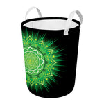 Anahata Chakra Mandala Print Round Laundry Basket