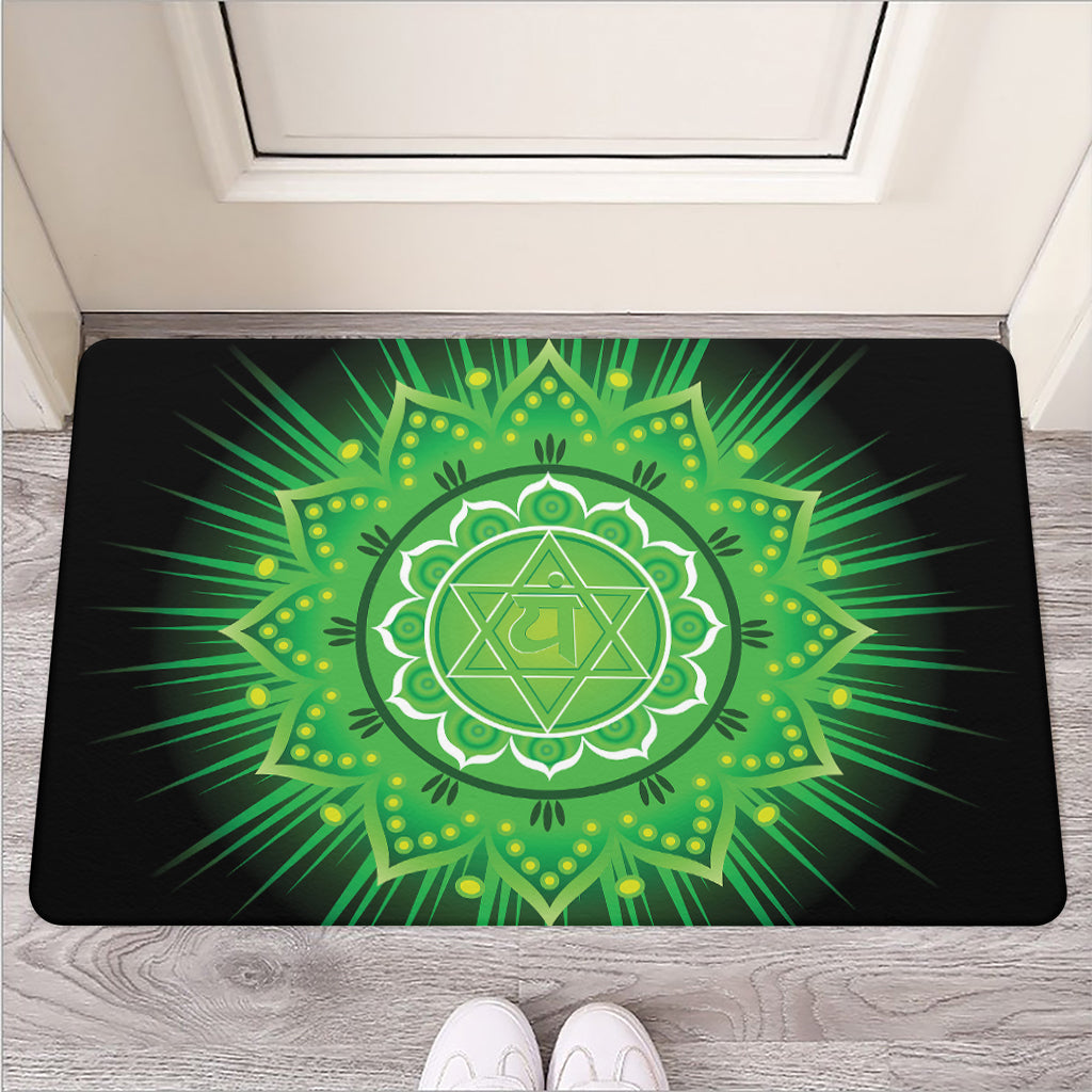 Anahata Chakra Mandala Print Rubber Doormat