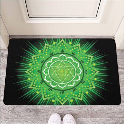 Anahata Chakra Mandala Print Rubber Doormat