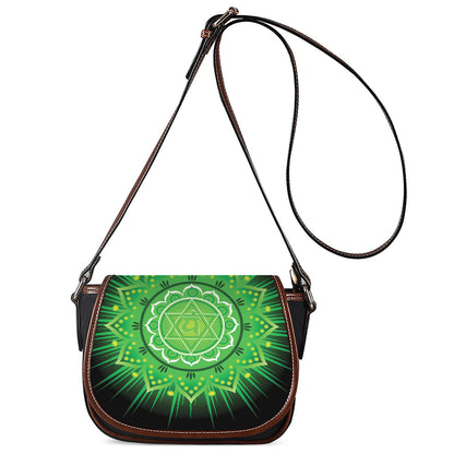 Anahata Chakra Mandala Print Saddle Bag