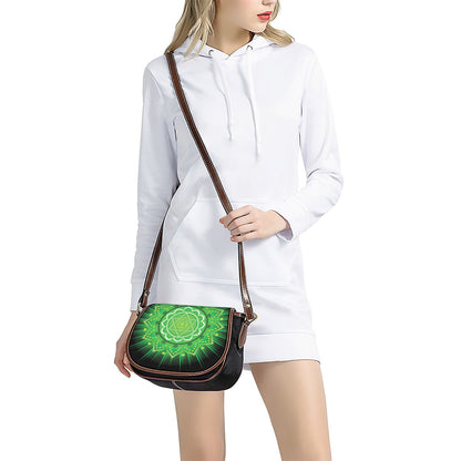 Anahata Chakra Mandala Print Saddle Bag