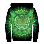 Anahata Chakra Mandala Print Sherpa Lined Zip Up Hoodie