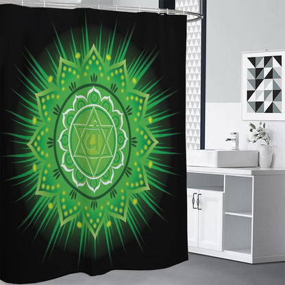 Anahata Chakra Mandala Print Shower Curtain