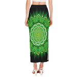Anahata Chakra Mandala Print Side Slit Maxi Skirt