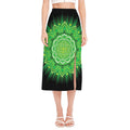 Anahata Chakra Mandala Print Side Slit Midi Skirt