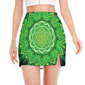 Anahata Chakra Mandala Print Side Slit Mini Skirt